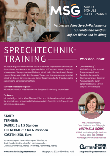 Sprechtechnik- und Moderations-Training mit Michaela Ogris