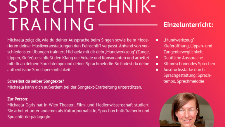Sprechtechnik- und Moderations-Training mit Michaela Ogris